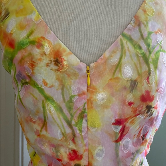 NWOT Marchesa Silky Printed Ruffle Mini Dress - Picture 10 of 14